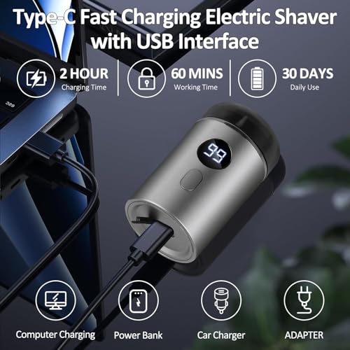 Mini Shavers for Men Electric Razor, USB Rechargeable Travel Shaver, Waterproof Shaving Machines, Wet and Dry Trimmer, Portable Shavers for Home Travel - Image 4