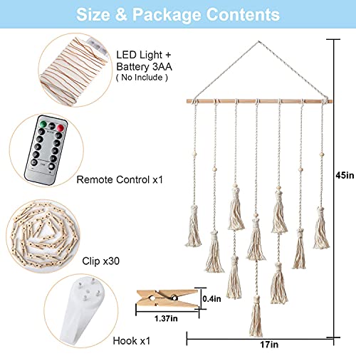 Shangtianfeng Hanging Boho Room Decorteenage Girl Room Decor, Macrame Boho Bedroom Decor,Birthday Gifts For Girl/Baby/Grandma/Mother//Women/Grandson,Hippie Room Decor, Photo Holder,Dream Catcher #TOP5