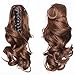 Coleta Postiza Corta con Pinza Extensiones de Cabello Natural Clip Coleta Sintética...