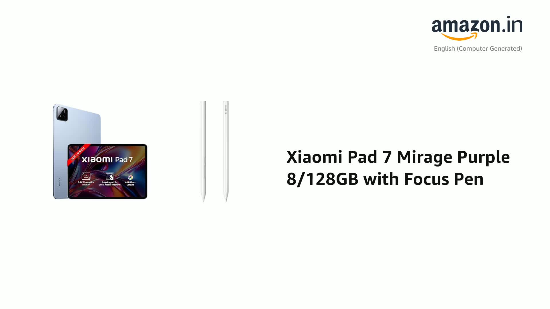Xiaomi Pad 7 Mirage Purple 8/128GB with Focus Pen : Amazon.in