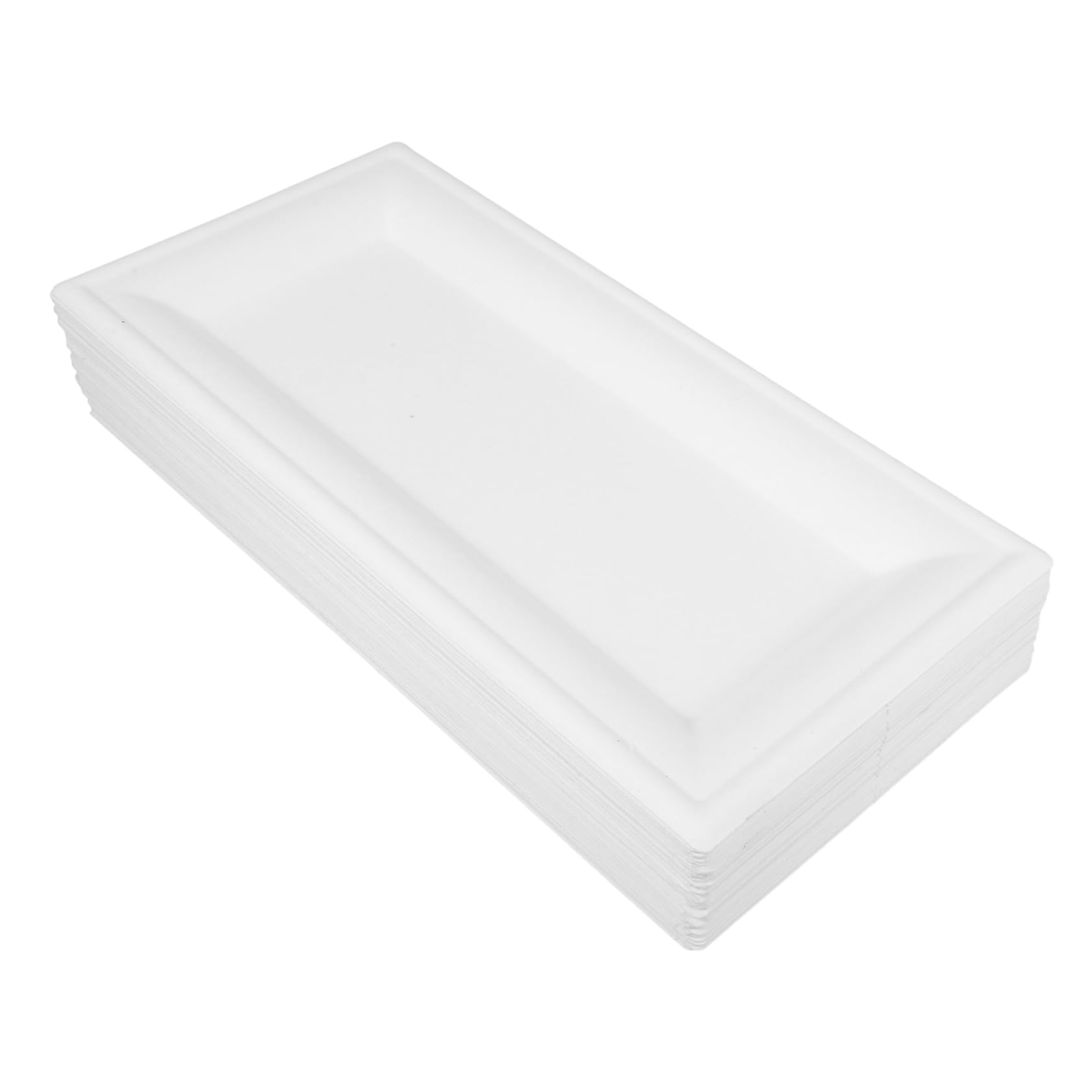 Healvian 50piezas Bandeja De Cartón Desechable Platos De Comida Prácticos Para Bodas y Fiestas Color Blanco Material Cartón Plato De Cena Multifunción