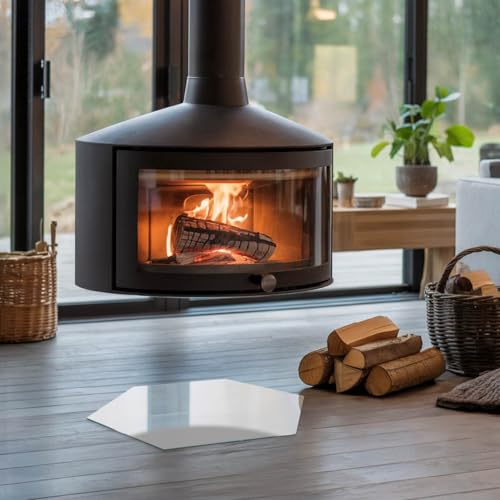 Placa de chimenea gris de 40 cm con bordes pulidos y suelo moderno 4