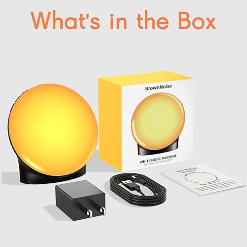 Miniatura 7 de BrownNoise Máquina de ruido blanco con 30 sonidos relajantes, máquina de luz nocturna y sonido de 12 colores, 36 niveles de volumen, 5