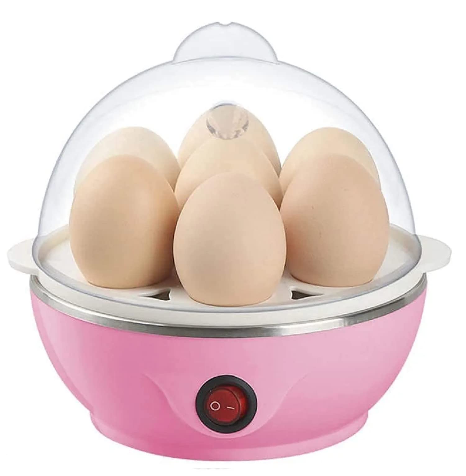 Egg Boiler Single Layer, Electric Automatic with 7 Egg Poacher for Boiling, Steaming, Frying and Cooking with Stainless Steel Heating Plate, Multicolor (Single Layer Egg Boiler)-image-27
