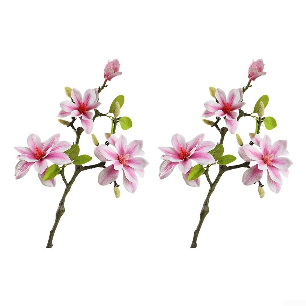 Magnolia artificiel en soie 40cm violet à pétales dégradés