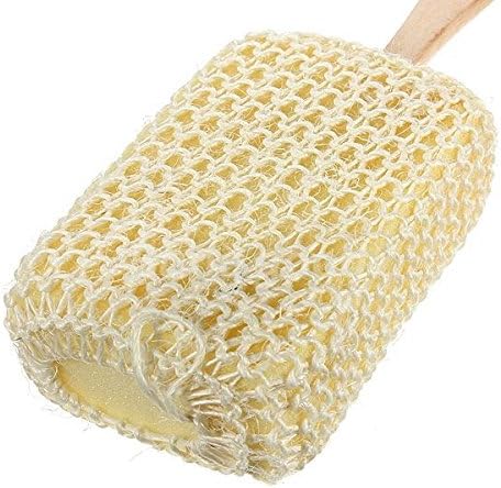 Bidplus Natural Sisal Sponge Bath Body Back Brush Scrubber Tool