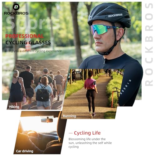 Image of ROCKBROS Polarized Sports Sunglasses Men Women - UV400 Protection Goggle with Myopia Frame for Running Cycling Driving