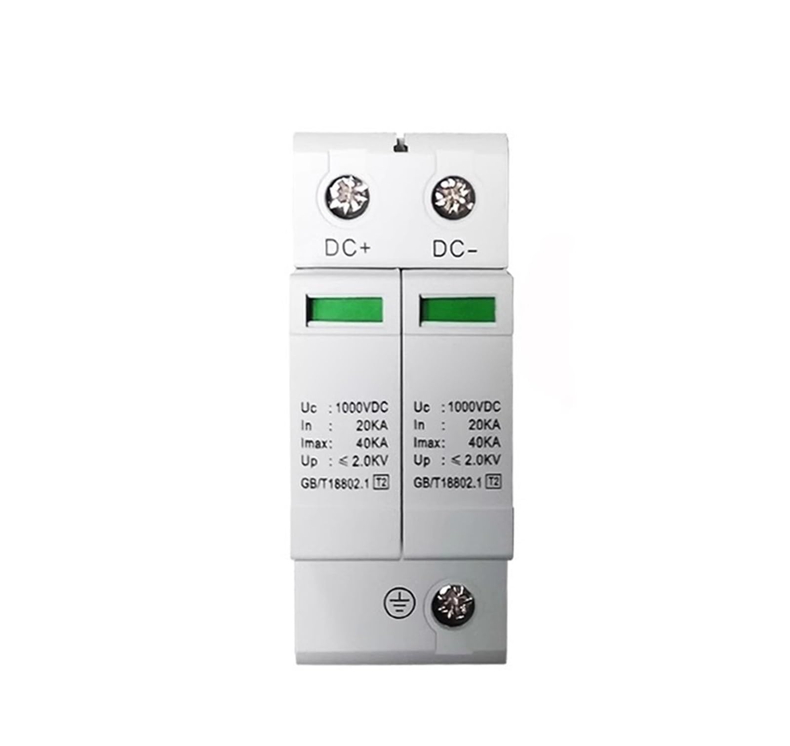 Parafoudre SPD parafoudre Basse Tension Domestique 2 pôles Protection Contre Les surtensions DC 500V 800V 1000V 40KA 60KA(DC800V 20-40KA)