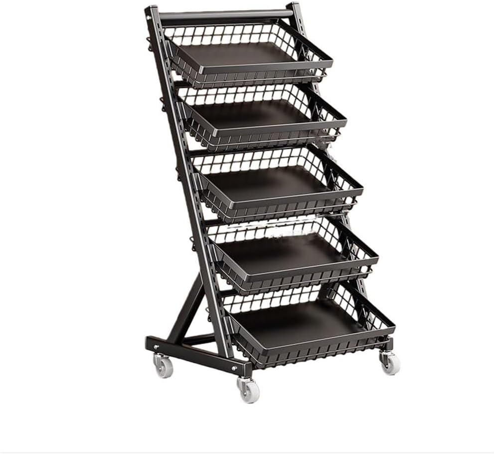 Supermarket Retail Display Racks, Metal Candy Display Rack, Bagged Merchandise Stand, for Supermarket, Store, Vendors(Black,19.3x44.3in)