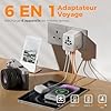 TESSAN Adaptateur Prise Universelle, Adaptateur Universel de Voyage avec 5 USB Puissance Totale 28W, International Voyage Accessoires France vers USA Anglaise Thailande Japon Australie Chine