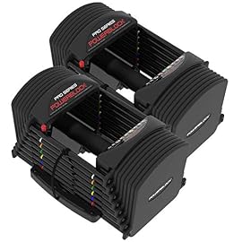 PowerBlock Pro 50 Adjustable Dumbbells, Sold in Pairs, Stage 1, 5-50 lb. Dumbbells, Durable Steel Build, Innovative Workout Equipment, All-in-One Dumbbells