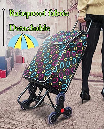 JeeKoudy Faltbarer Trolley, Faltbarer Einkaufswagen mit Sitz für behinderte 6-Rad-Einkaufstrolley-Tasche, Faltbarer… – Bild 7