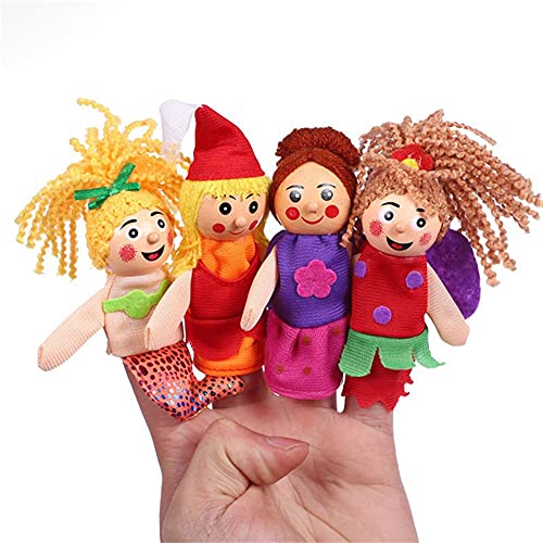 YANCAI Mini Cartoon Animal Finger Puppets, Soft Velvet Plush Dolls, Storytelling Props Role Playing Game Toy, Hand Puppets for Parents Teachers(A)