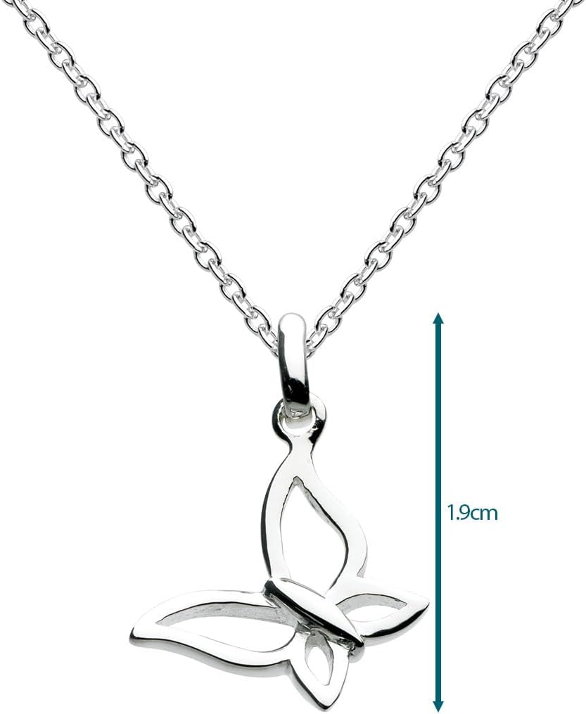 Dew Sterling Silver Open Butterfly Pendant 98078HP004 On Chain Of Length 45.5 cm