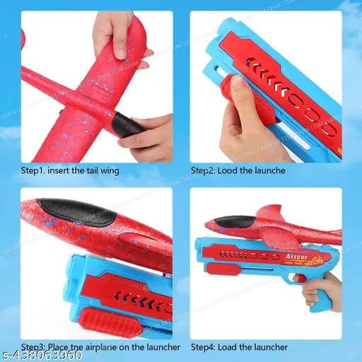 Image of SHAKTISM Airplane Launcher Toys, Flight Modes, Foam Plane with Launcher, Airplane Launcher Toys, Flight Mode Catapult Plane Toy for Kids,Throwing Foam Plane with Launcher One-Click Ejection
