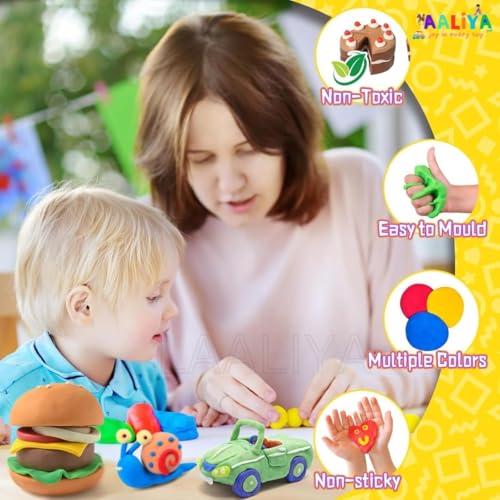 Image of Super Soft Air-Dry Craft Clay for Kids - Non-Toxic, Gluten-Free Modeling Dough Bar for Sculpting, Moulding, Art & School Projects - Never Hardens, Smooth Texture Sensory Play Clay for Children