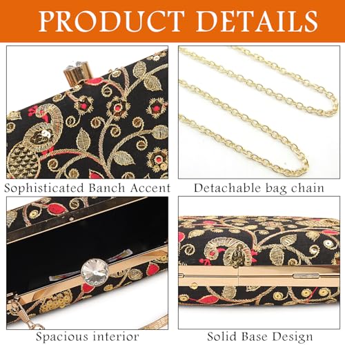 Image of LONGING TO BUY Hand Crafted Designer Box Clutch - Zari Embroidery For Women