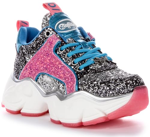 Scarpe donna Buffalo Binary C sneaker platform glitter pink/ silver/ multicolor DS24BF05 BN16360931 39
