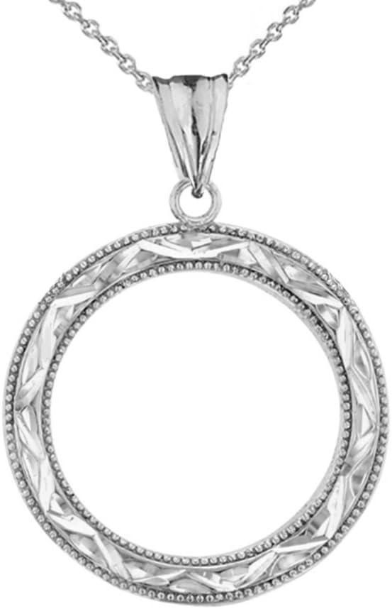 Claddagh Gold Exquisite Sterling Silver Sparkle-Cut Circle of Life Charm Pendant Necklace