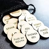 chiLUER 20Pcs Date Night Activity Tokens - Funny Tokens,alentines Ideas Gifts for Couples, Funny Wooden Valentine Ornaments,Romantic Funny Sex Token Gift