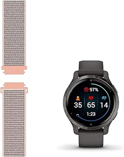 LuxuryJOY Nylon Straps Compatible with Garmin Venu 2S Smartwatch Replacement Bands Quick Release 18mm - Small (12#)