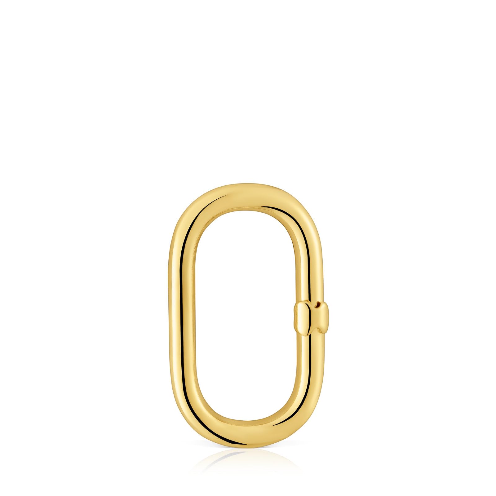 TOUS Anilla Grande para Mujer con Baño de Oro 18 Kt sobre Plata de Primera Ley, Colección Hold Oval