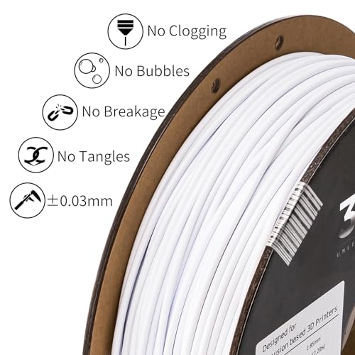 inland micro center pla 3d printing filament 175mm - pla pro dimensional accuracy - 003 mm - 1kg cardboard spool 22 lbs 1 pack white 285mm