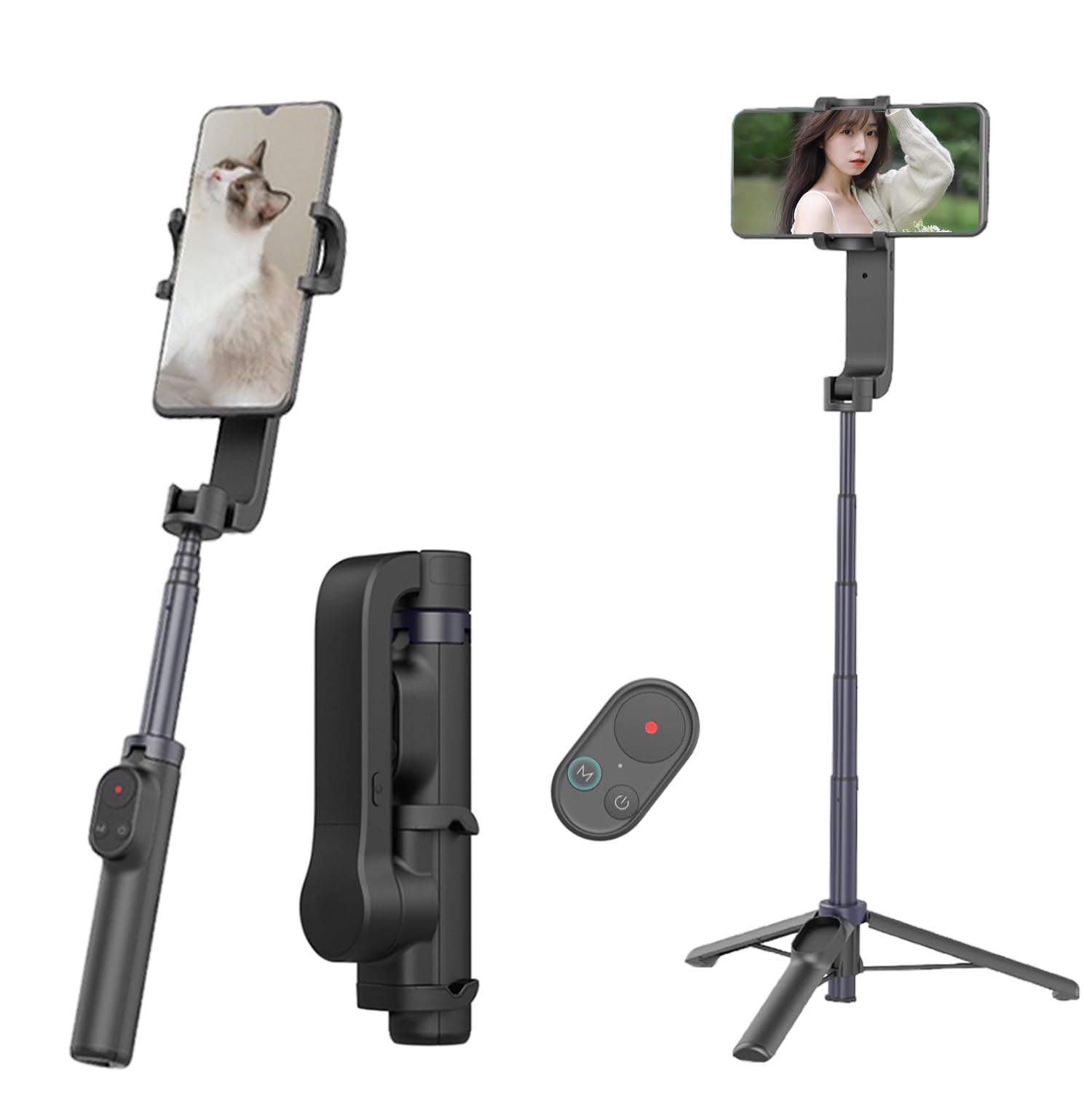 Amazon | 【一体多役・コスパ最高】ジンバル 360°回転 自撮り棒 セルカ