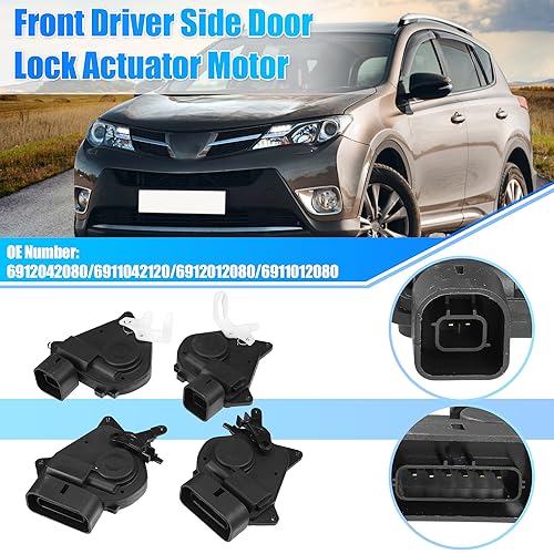 Image of uxcell 4 Pcs Front Rear Left Right Side Door Lock Actuator Motor No.69120-42080 /69110-42120 /69120-12080 /69110-12080 for Toyota RAV4 2000-2005