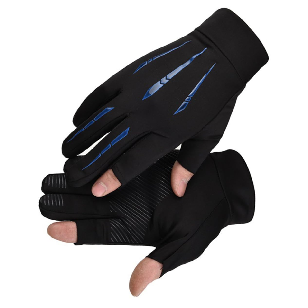 Toyvian Guantes Deportivos de protección Solar Bike Guantes al Aire Verano sin Dedos reflexivo Negro Adulto Guantes de Bicicleta Guantes de Bicicleta Paño Azul