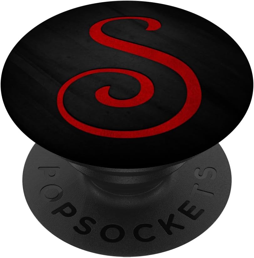Red Letter-S On a Black PopSockets PopWallet for MagSafe