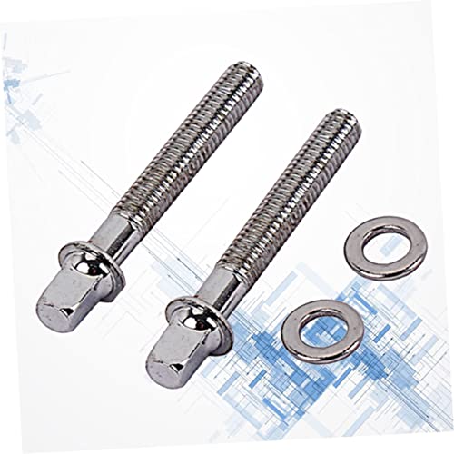 Hemoton 6 pcs Tornillos de Montaje para Batería de Acero Inoxidable con Arandelas para Tensión, Accesorio Esencial para Tambor Snare y Bajo miniatura 2
