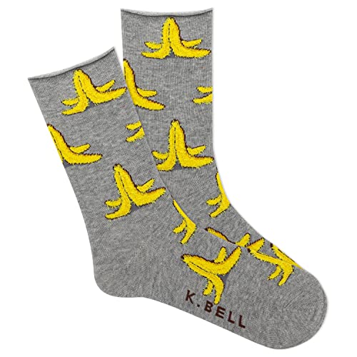 Image of K. Bell women's Fun Roll Top Crew Socks - 1 Pairs - Comfortable & Cute Fashion Gifts