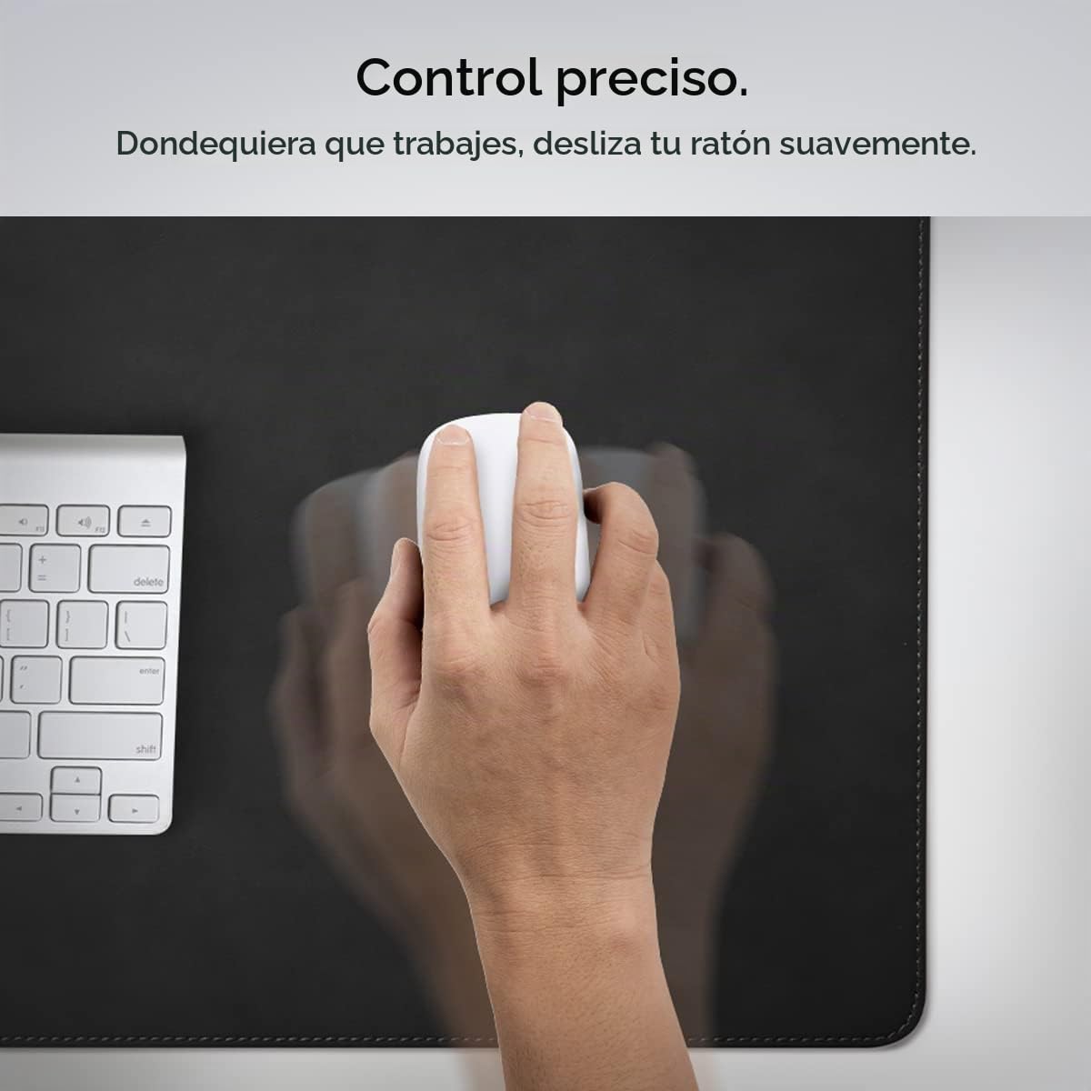 Spigen Alfombrilla de Escritorio Velo Vegan PU Cuero con Soporte Magnético para Cables y Base de Goma Antideslizante - Negro