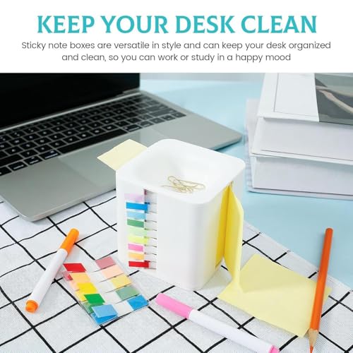 Organiseur de bureau avec clip anti-encombrement pour notes adhésives - 2
