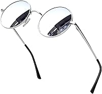 KANASTAL Polarized Round Sunglasses Women Men Retro Hippie Circle UV400 Cosplay Halloween Accessory