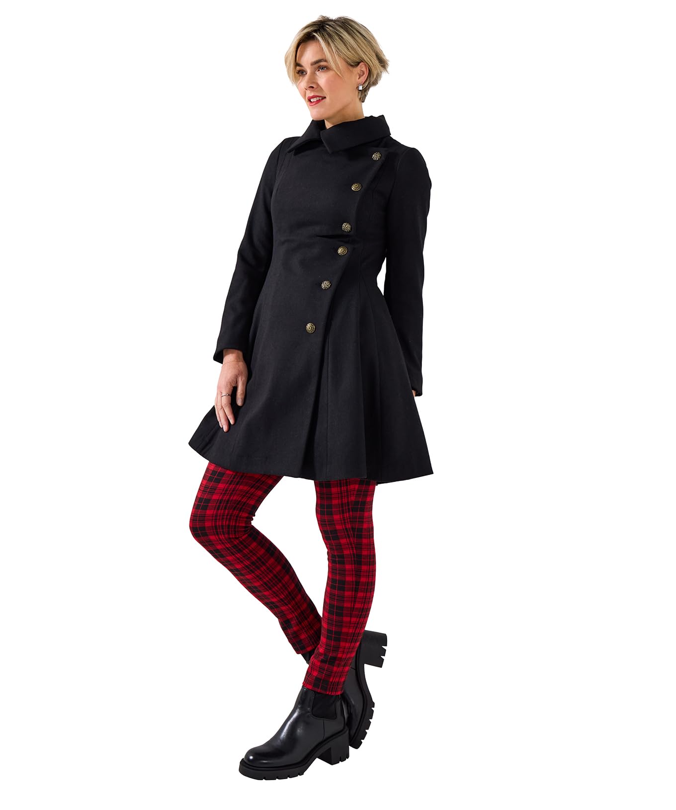 Joe Browns Female Oversized Collar Versatile Black Coat, Regular, Black, UK 12