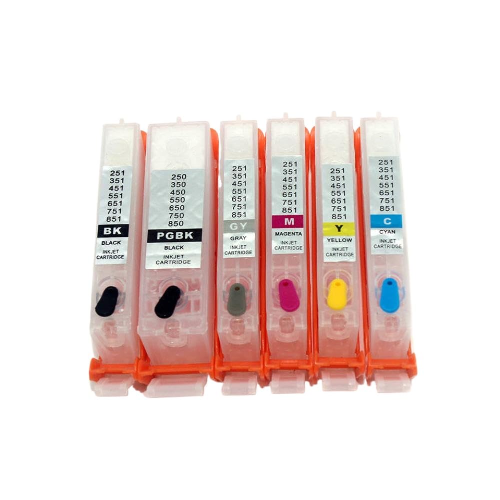 Cartuccia d'inchiostro di ricarica a 6 colori con chip PGI-250 CLI-251 compatibile con la stampante MG6320 MG7120 MG7520 IP8720