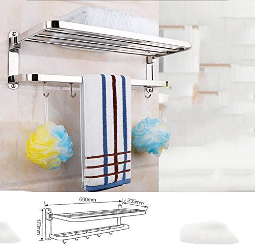 Toallero de baño plegable y organizador de acero inoxidable 304 con trípode