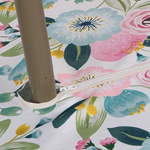 Image of EHouseHome Outdoor Indoor 60inch Round Tablecloth with Umbrella Hole and Zipper, Waterproof Zippered Patio Cloths, Spring /Summer Table Covers for Backyard Circular Table /BBQs /Picnic