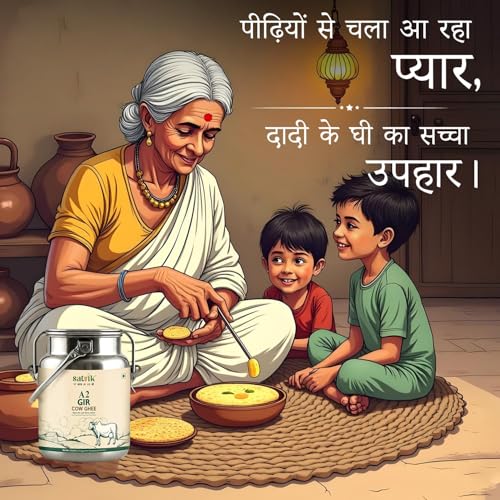 Image of Satvik A2 Gir Cow Ghee 2.5 Litre with (Stainless Steel Dolchi) | Churned from Vedic Bilona Method Pure A2 Cow Desi Ghee | Rich in A2 Beta Casein Protein & Vitamin A, D, E, K | Helps Improve Digestion