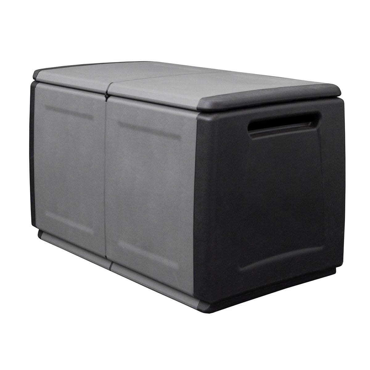 INTEC - Scatola di Stoccaggio 230L Scatola da Giardino Grigio/Nero 96 x 53 x A57cm Maniglie di Trasporto in Polipropilene