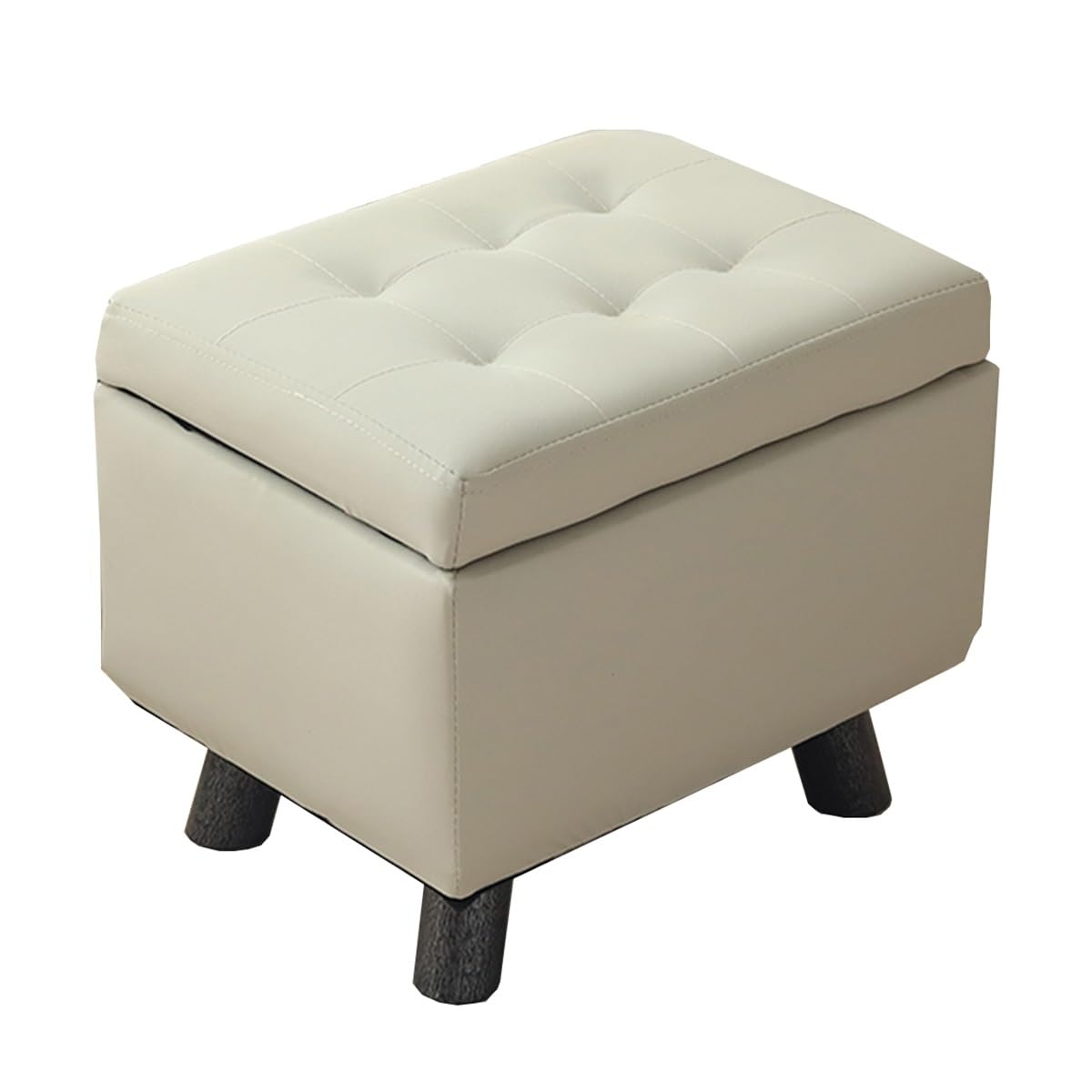 Pouf de rangement rembourré en cuir pour optimiser l'espace et ranger le salon