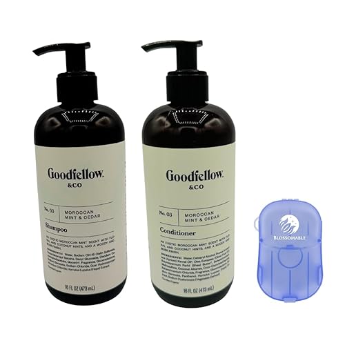 Goodfellow & Co - Paquete de champú y acondicionador marroquí de menta y cedro, 16 onzas líquidas cada uno, hidrata y limpia con un sutil aroma