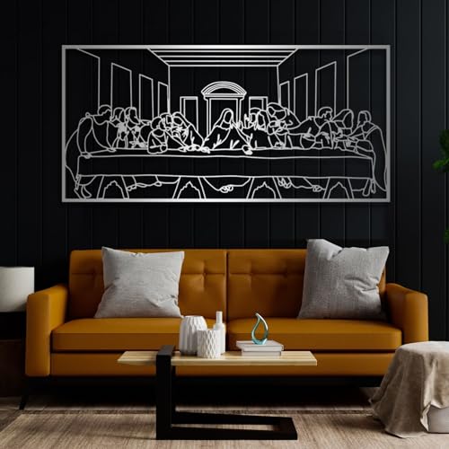 Art mural de la Cène en métal pour salon moderne