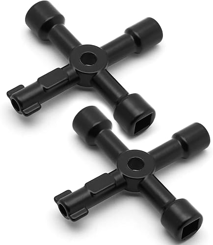 Litoexpe Llaves cruzadas universales multifuncionales de 4 vías, llaves de 4 vías, llaves de herramientas de válvula de electricistas (negro)