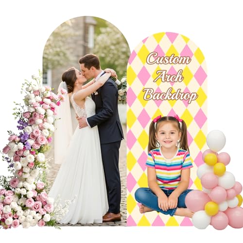 EnjoyView Custom Arch Backdrop Standee with Back Stand 1-8 FT