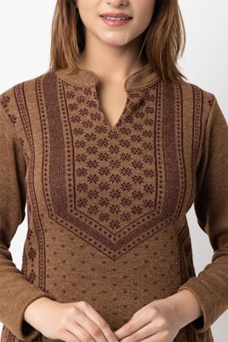 Image of ColorChakra Woolen Kurta Palazzo Set for Womens Winter wear Wool Kurti Sizes M to 4XL