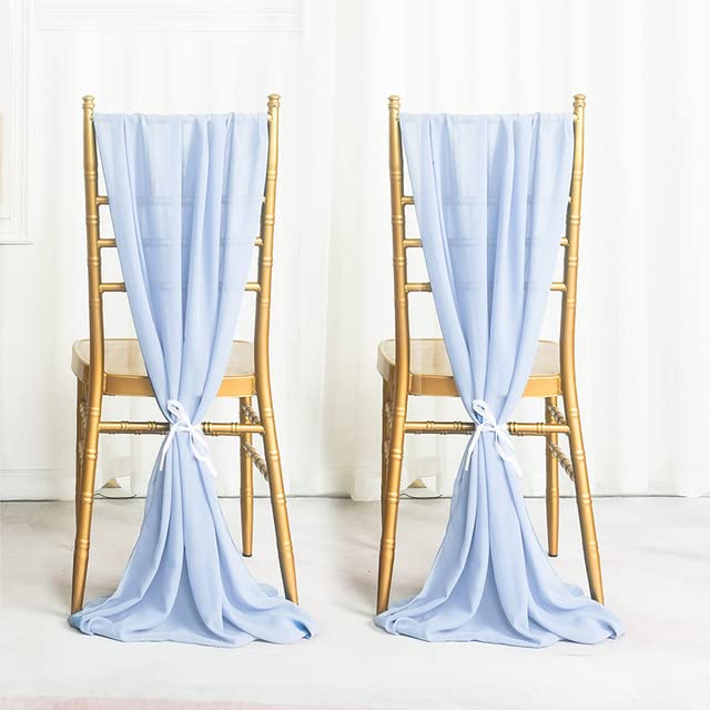 Nœuds de chaise mariage mousseline bleu foncé 300x30cm décor de table cérémonie