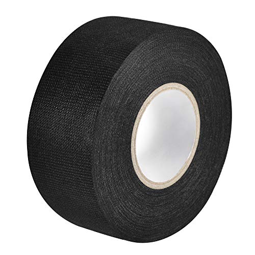 sourcing map Tissu Adhésif Bande Tissu Fil Harnais Métiers à Tisser Seul Côté 35mm x 15m Noir